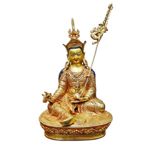 Guru Padmasambhava Statue | Rinpoche Statue | Enlightened Master of Tibet | Handmade in Nepal | Full Gold Plated