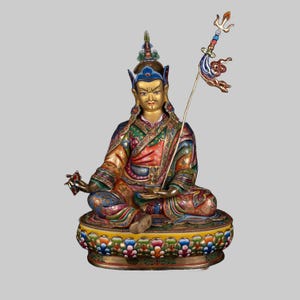 Padmasambhava Guru Rinpoche Statue | Handcrafted Tibetan Spiritual Figurine | 24K Gold Gilded With Premium Quality Himalayan Craftsmanship