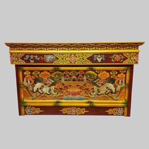 Tibetan Wooden Folding Table | Artisan-Made in Nepal | Multi-Purpose Foldable Table for Small Spaces | Beautifully Crafted and Durable