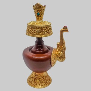 Bhumpa Offering Bowl Set: Chocolate Oxidized & Gold Plated Ritual Vessel