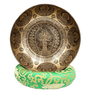 Handmade Avalokiteshvara Singing Bowl: Spiritual Meditation Tool