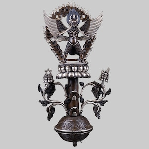 Handcrafted Garuda Statue | Guardian King of Birds | Intricate Detailing | Traditional Tibetan Art | oxidized copper body and silver plated