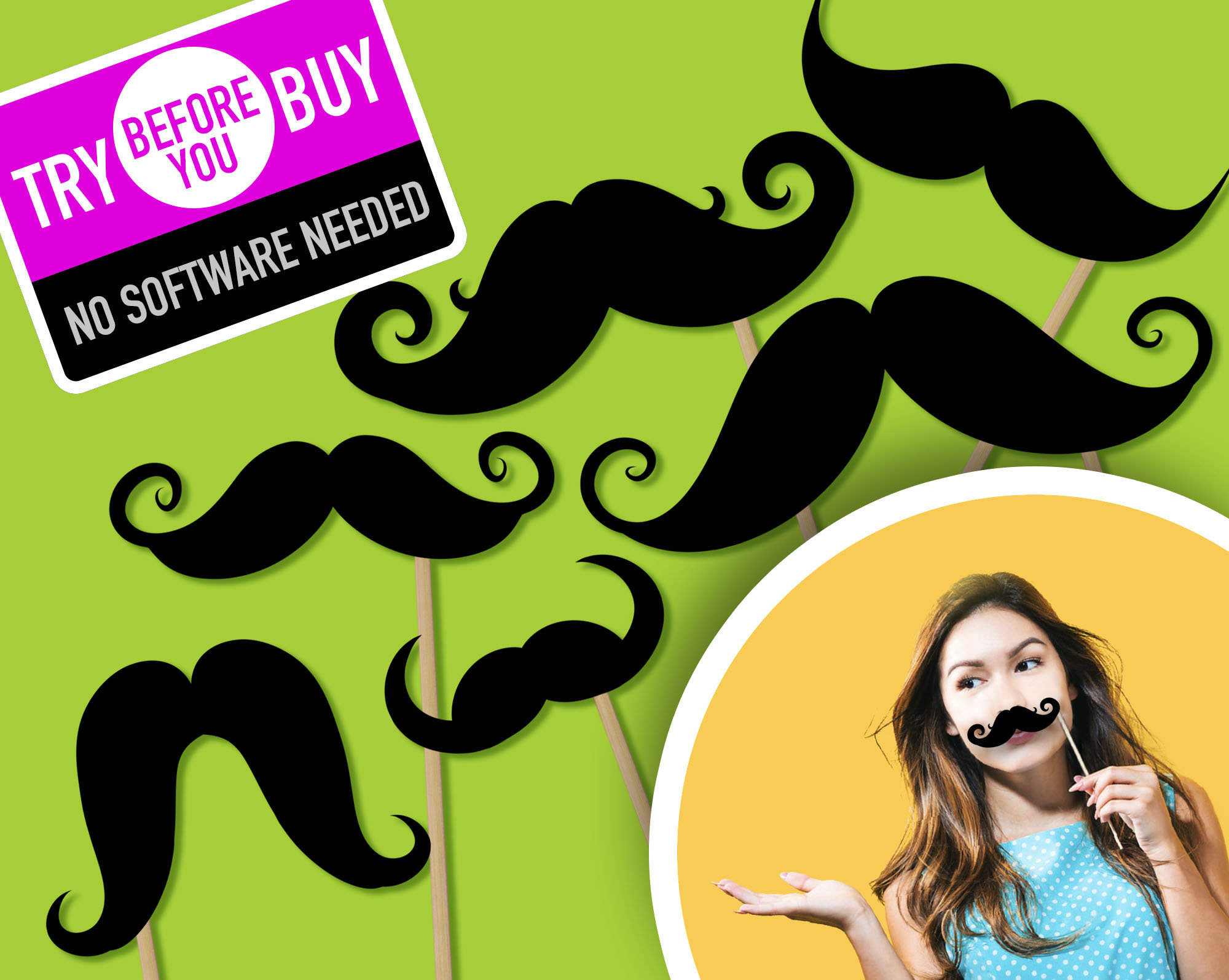 MUSTACHE Photo Booth Props, Hipster Photobooth Prop Face expression, icon Birthday Party Decor Template, Frame Digital Download, Printable