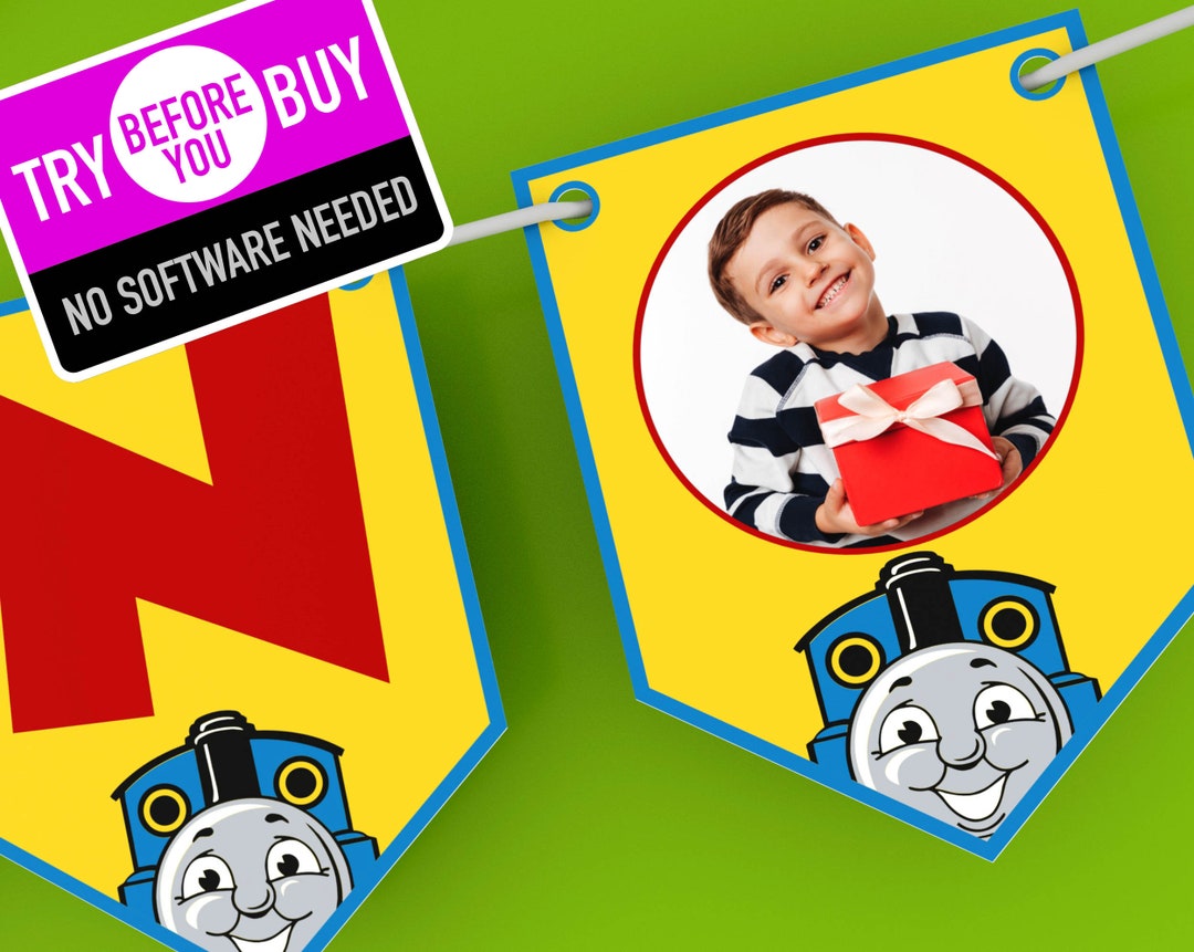 Thomas the Train Birthday Banner, Thomas the Train Invitation, Train ...