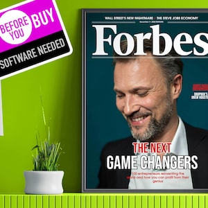 Portada de la revista DIY Forbes, letrero, portada de cumpleaños, regalo original, póster, imprimible, descarga instantánea digital