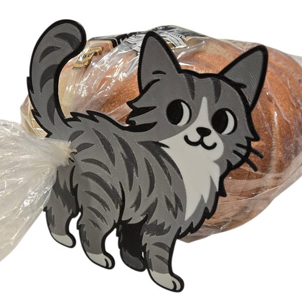 3D Printed Cat Butt Bread Clip, Funny Kitchen Gadget