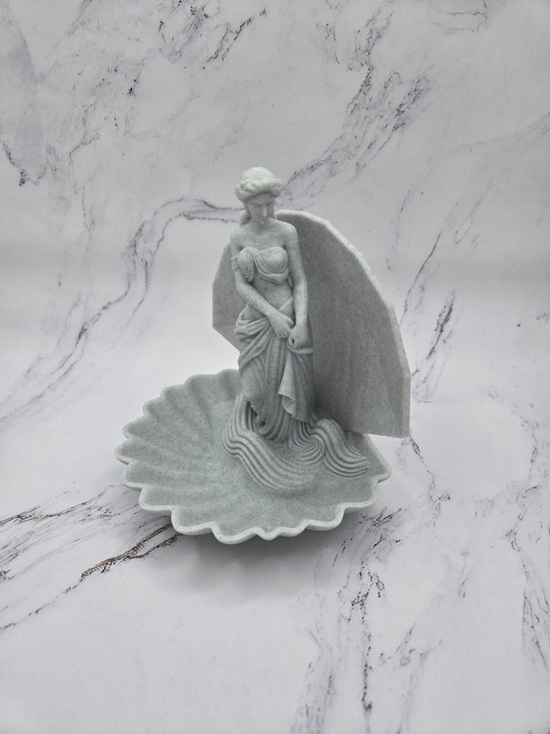 Aphrodite Shell Trinket Holder, Venus Ring Dish, Greek Mythology Vanity Decor zdjęcie 7