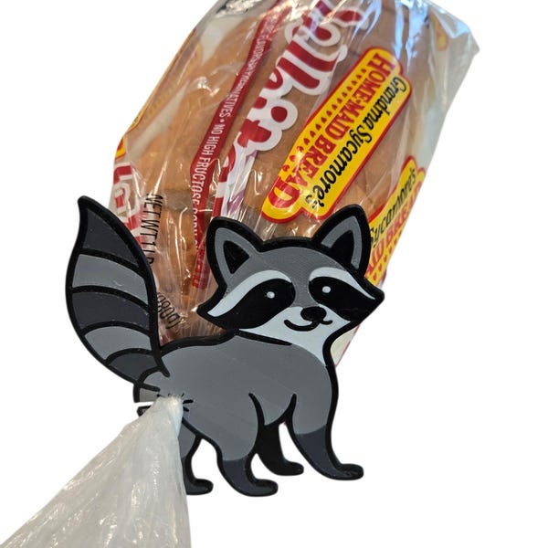 Raccoon Butt Bread Clip - Funny 3D Printed Reusable Bag Snack Sealer