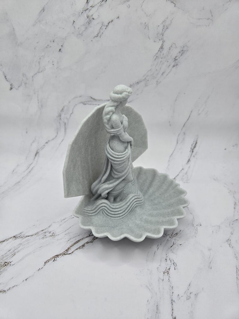 Aphrodite Shell Trinket Holder, Venus Ring Dish, Greek Mythology Vanity Decor zdjęcie 8
