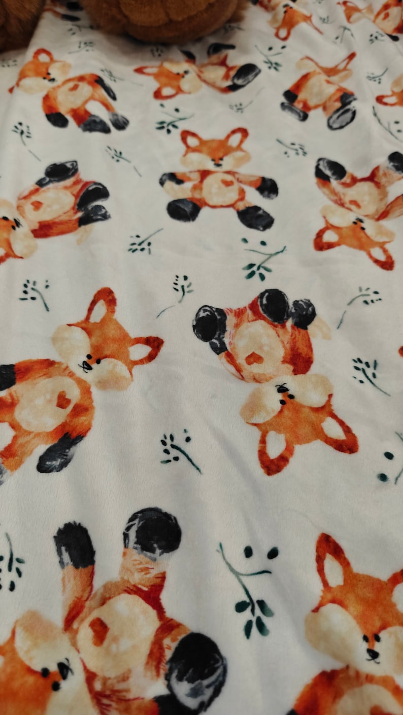 Woodland Fox Minky Blanket The Perfect Blanket for All Ages Throw Blanket Couch Snuggle zdjęcie 2