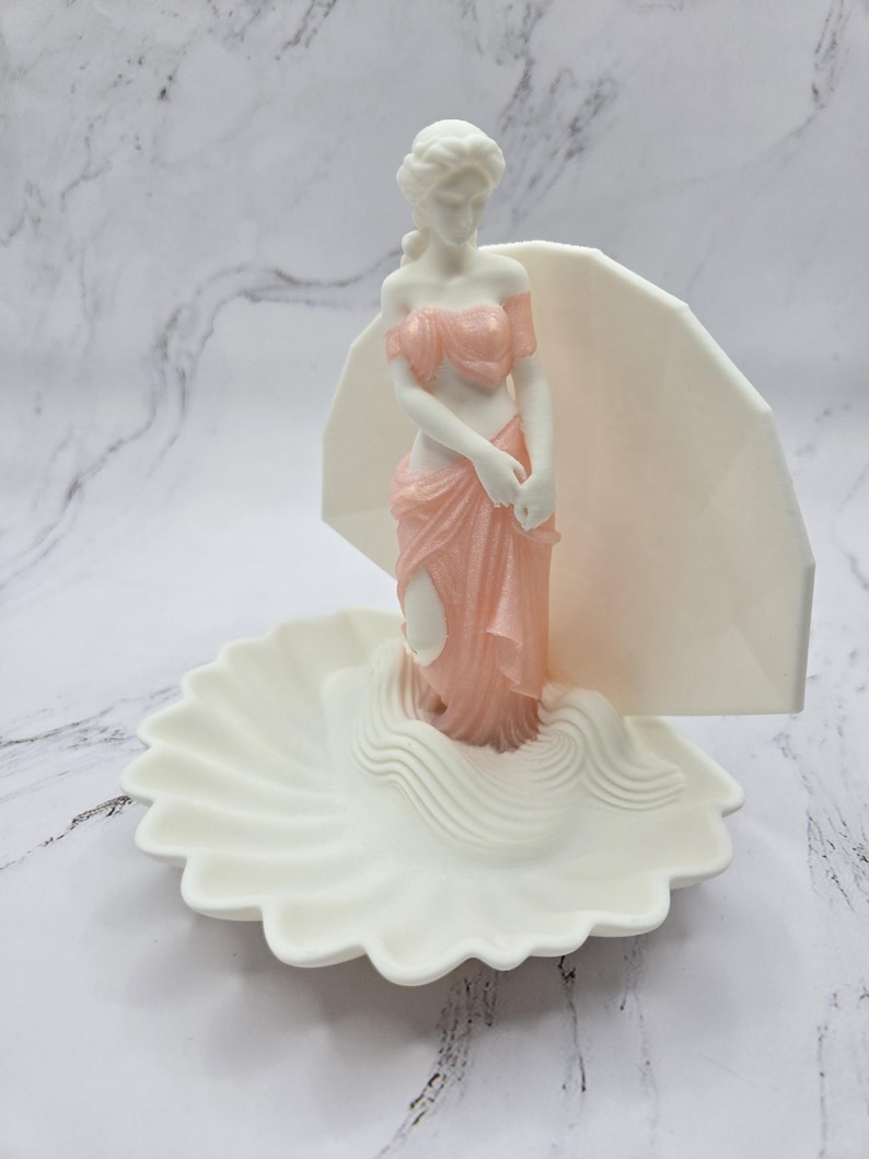Aphrodite Shell Trinket Holder, Venus Ring Dish, Greek Mythology Vanity Decor zdjęcie 13