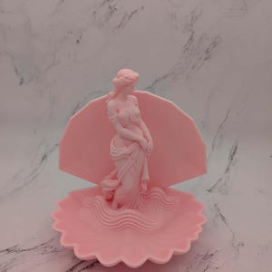 Aphrodite Shell Trinket Holder, Venus Ring Dish, Greek Mythology Vanity Decor Różowy