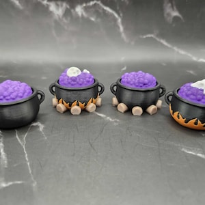 Juguete sensorial con forma de caldero de Halloween / Juguete de escritorio espeluznante impreso en 3D / Juguete sensorial con forma de caldero de bruja / Regalo para fiestas de Halloween