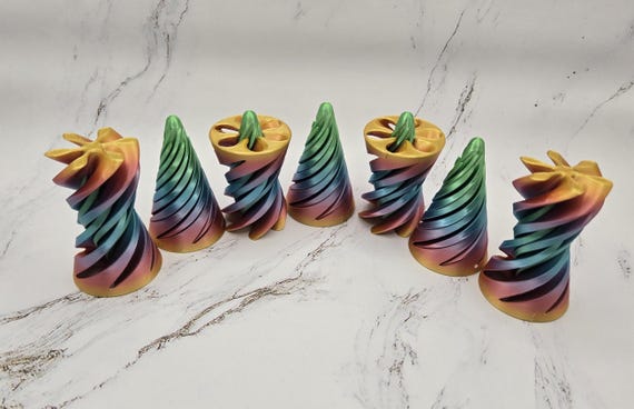 PlusBee Spiral Cone Fidget Toy Age 3+, 3D Printed Fidget Toy For Stress