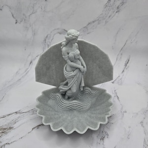 Aphrodite Shell Trinket Holder, Venus Ring Dish, Greek Mythology Vanity Decor Marble