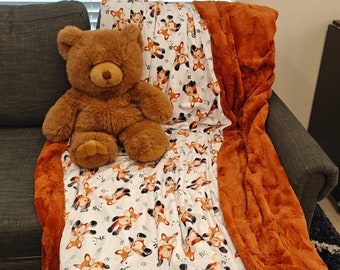 Woodland Fox Minky Blanket | The Perfect Blanket for All Ages | Throw Blanket | Couch Snuggle