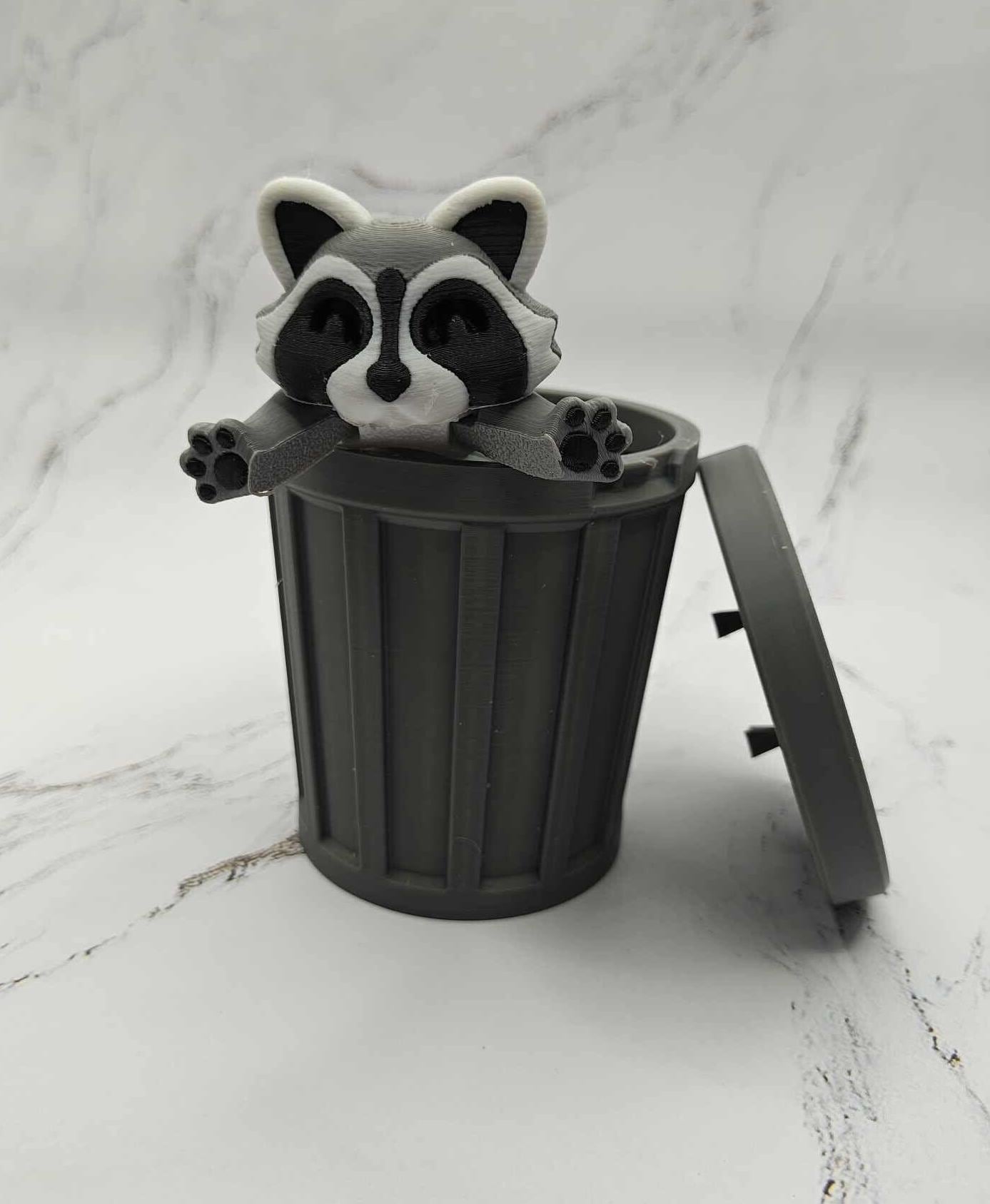 3D Printed Articulated Raccoon: PLA Plastic Trash Panda Toy - Etsy