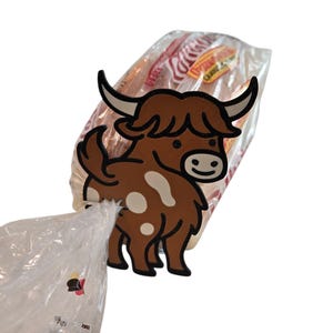 Funny Highland Cow Butt Bread Clip – 3D Printed Bag Sealer – Quirky Kitchen Gadget – Cow Lover Gift