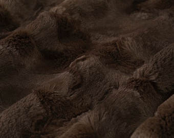 Luxe Cuddle® Hide Chocolate Fabric By Shannon Fabrics 10mm Pile Polyester Fabric | Sold by the Half Yard