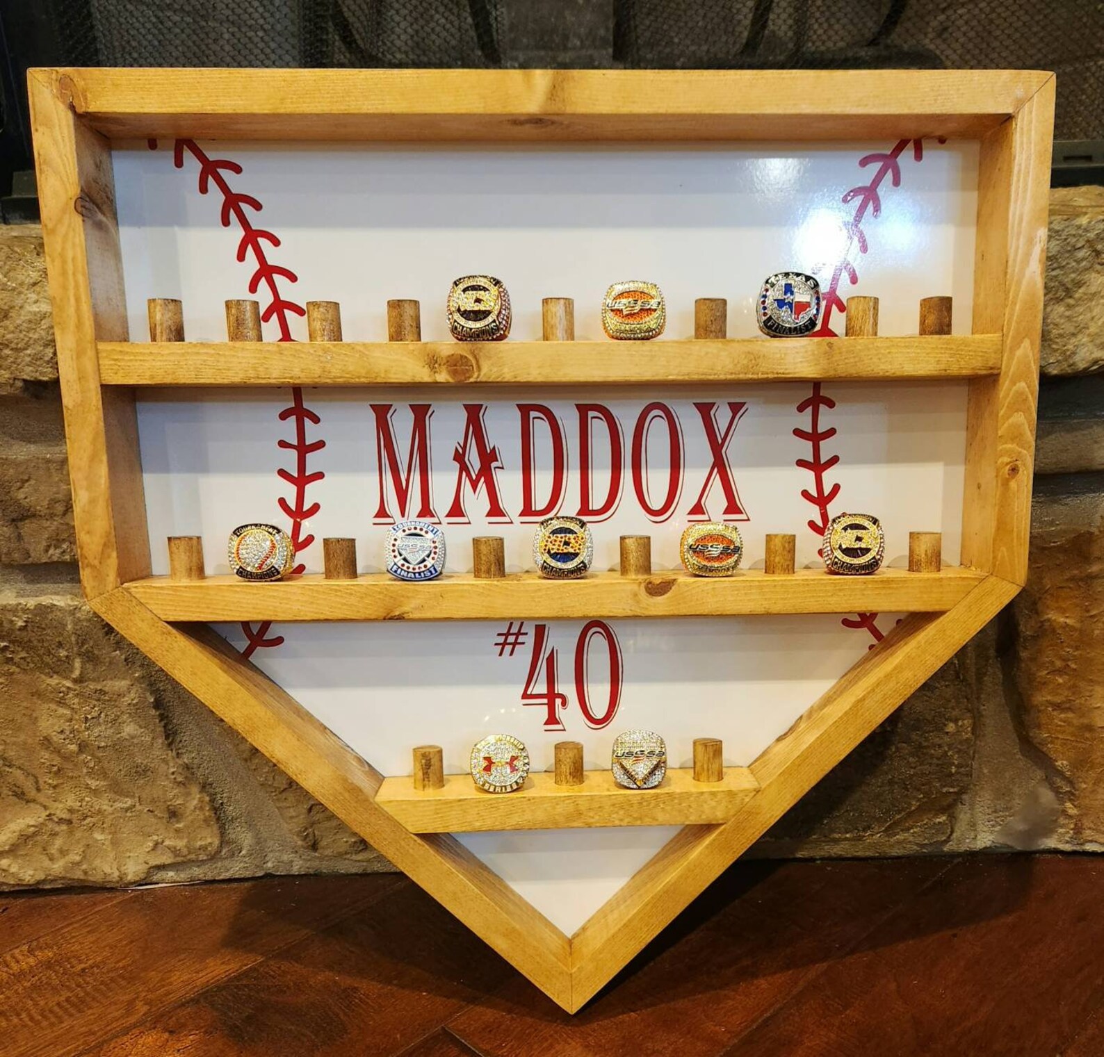 Baseball Ring Holder 27 Rings Home Plate. Personalization Etsy