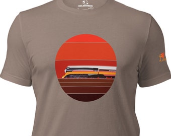 Southern Pacific Daylight train shirt, with setting sun, SP 4449 steam locomotive