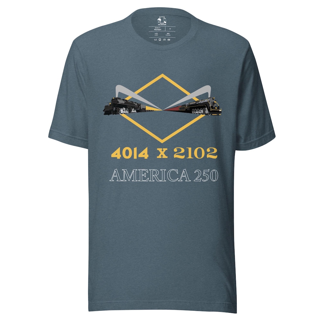 4014 Big Boy & 2102 Steam Locomotive Shirt – America 250th