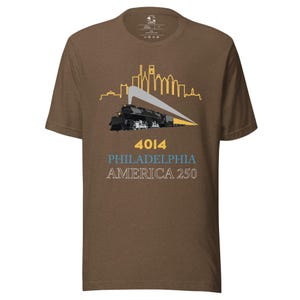 4014 Big Boy Philadelphia Steam Locomotive Shirt – America 250 Philly Skyline Tee – Historic US Semiquincentennial Railfan T-Shirt