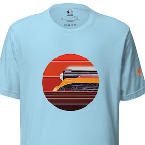 Southern Pacific 4449 train shirt, with setting sun, SP daylight train