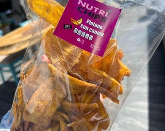 Platano canela , healthy snacks, chips, banana with cinnamon , banana , snacks, chips in snacks.