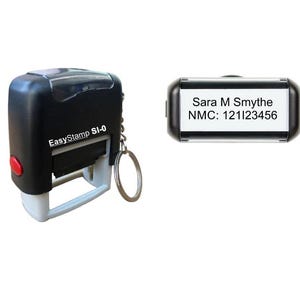 Doctor/Nurse Stamp with handy Keyring 2-3 Lines (24x7mm)!