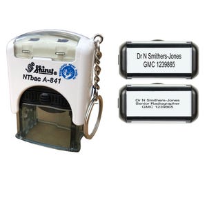 Doctor/Nurse Stamp with handy Keyring 2-3 Lines (24x7mm)!