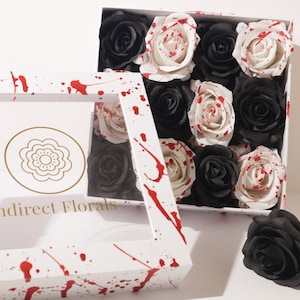 Horror Floral Decor Box for Bedroom and Home - blood splatter floral decor box