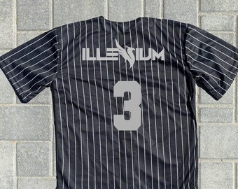 EDM Inspired Jersey - Black with White stripes - Reflective Silver