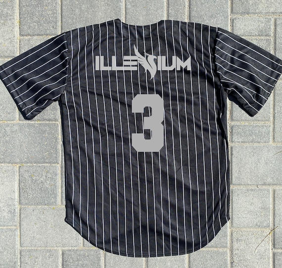 Illenium Jersey - Black With White Stripes - Reflective