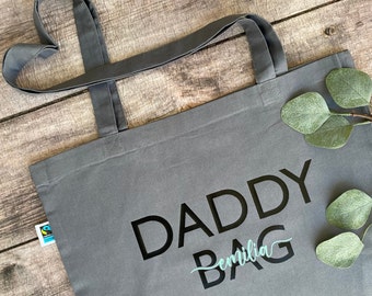 Daddy Bag - die coole Tasche für den Mann, Fairtrade, Einkaufstausche, Einkaufsbeutel, lange Henkel, 38x42cm