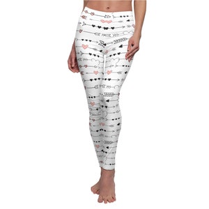 Pink Hearts & Arrows Valentines Leggings