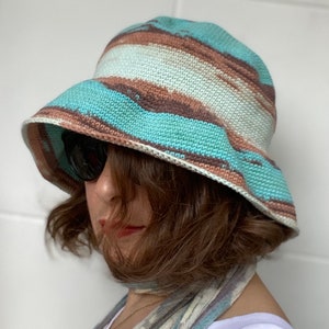 Crochet Bucket Hat: Hand-Knit Cotton Blend - Summer hat , bucket hat for men, large bucket hat for women, custom bucket hat