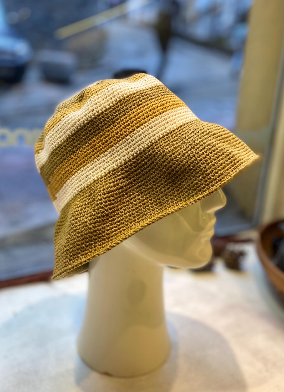 Boho Knitted Bucket Hat Loom Knit Boho Mama & Baby Beach Hat – BOHLD Loom Knitting main image 4