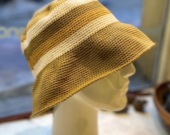 Handgebreide gehaakte vissershoed: zachte katoenmix, boho-festivalstijl
