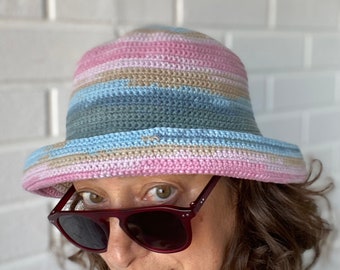 Crochet bucket hat, knitted bucket hat, bucket hat for women, bucket hat for men, summer bucket hat, boho bucket hat, custom bucket hat