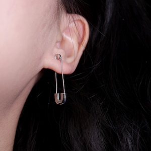 Safety Pin Earrings Gold/Silver | Punk Rock Statement Jewelry, Unisex, Single or Pair, Edgy Fashion Gift