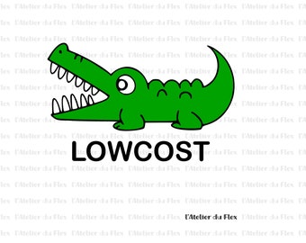 Flocage appliqué flex vinyle thermocollant Crocodile Lowcost humour