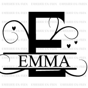 Flocking Monogram capital initial first name flex iron-on sizes and colors of your choice