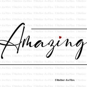 Flocking personalized first name flex iron-on sizes and colors of your choice word AMAZING