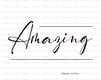 Flocking personalized first name flex iron-on sizes and colors of your choice word AMAZING