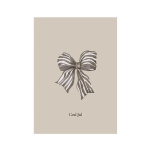 Weihnachtskarte Postkarte „God Jul“ Schleife A6 Grußkarte skandinavisch minimalistisch design Weihnachten Advent Geschenk