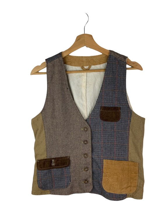 Vintage 90s Japanese Brand Petit Fleun Patchwork Vest - Etsy