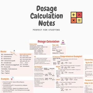 Medication Dosage Calculation Nursing Study Guide, PDF, Download, Digital
