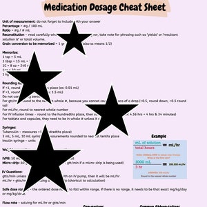 Med Math, Dosage Calculation, Nursing Cheat Sheet