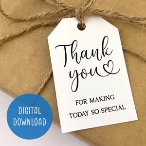 Vielen Dank für die Herstellung heute so besondere Geschenkanhänger | Digitaler Download | Danke, dass Sie mit mir feiern | Favor Tag | Gastgeschenke